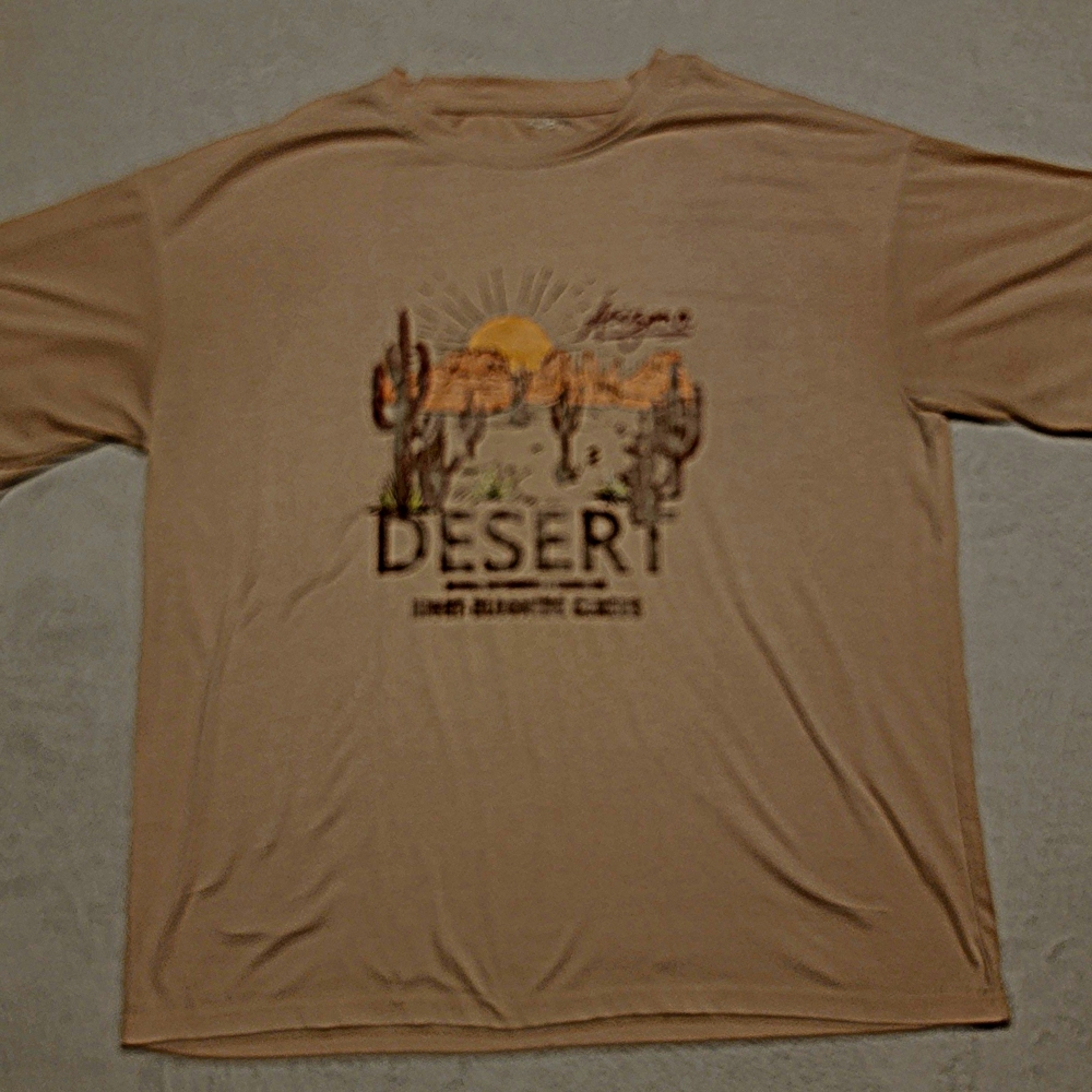 SHEIN Tan Long Sleeve Desert Graphic Tee